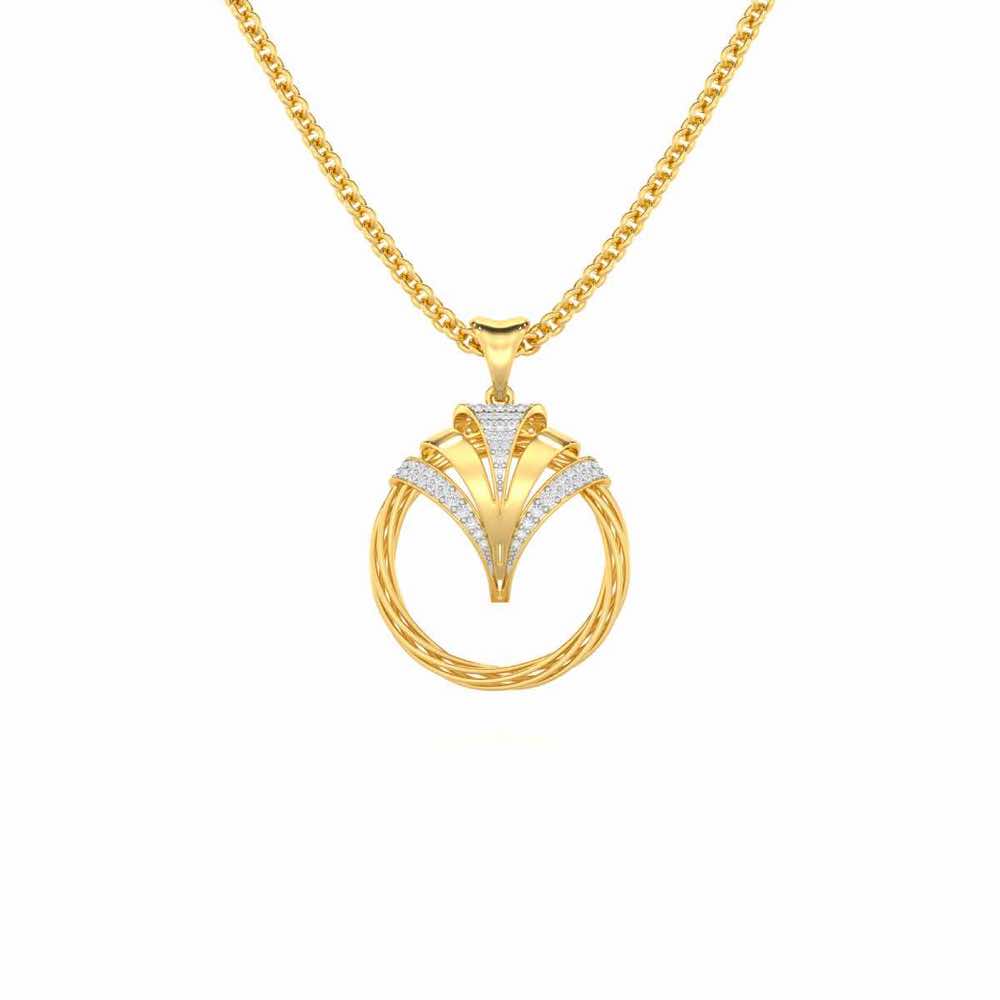 Ujala Silver Pendant - Yellow Gold - Image 1