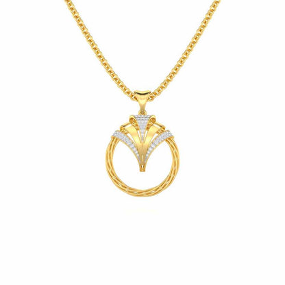 Ujala Silver Pendant - Yellow Gold - Image 1