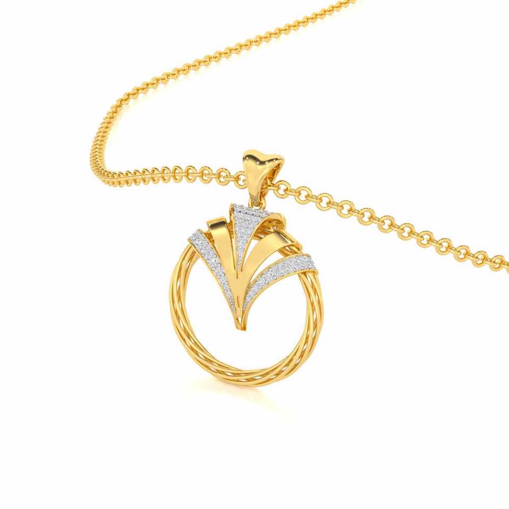 Ujala Silver Pendant - Yellow Gold - Image 2