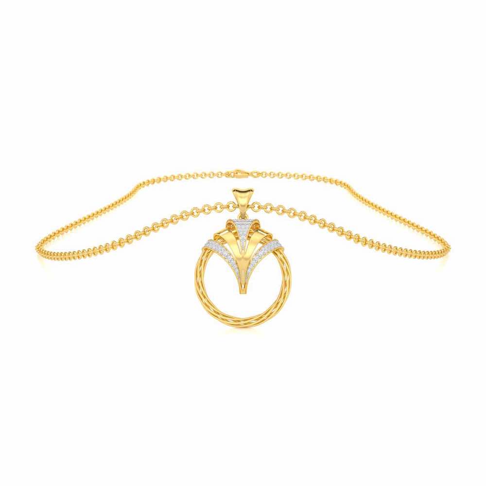 Ujala Silver Pendant - Yellow Gold - Image 3