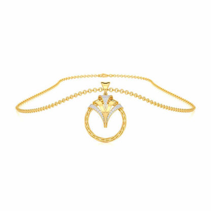 Ujala Silver Pendant - Yellow Gold - Image 3