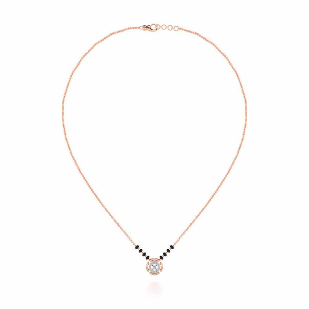 Ujvala Silver Mangalsutra - Rose Gold - Image 3