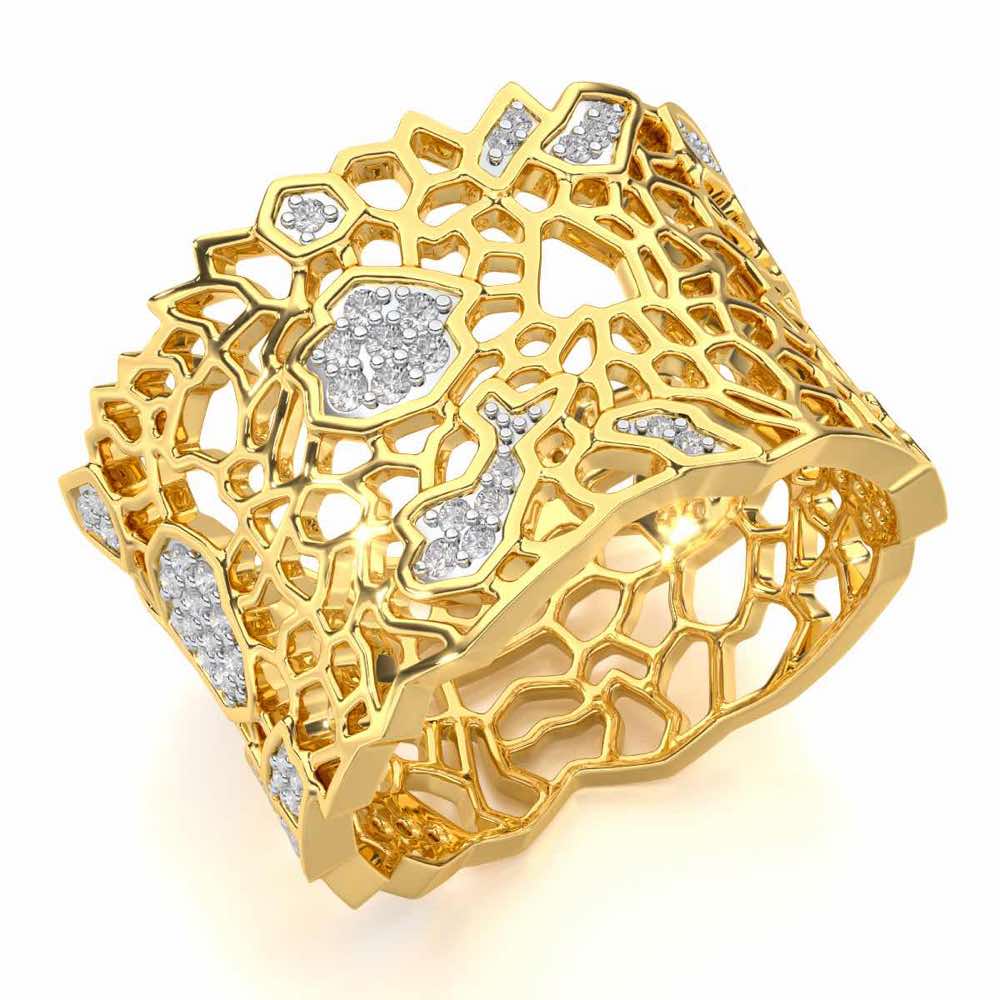 Ultimate Shine Silver Band Ring - Yellow Gold - Image 1