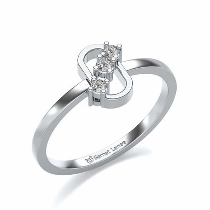 Ultra flora Silver Ring - White Gold - Image 1