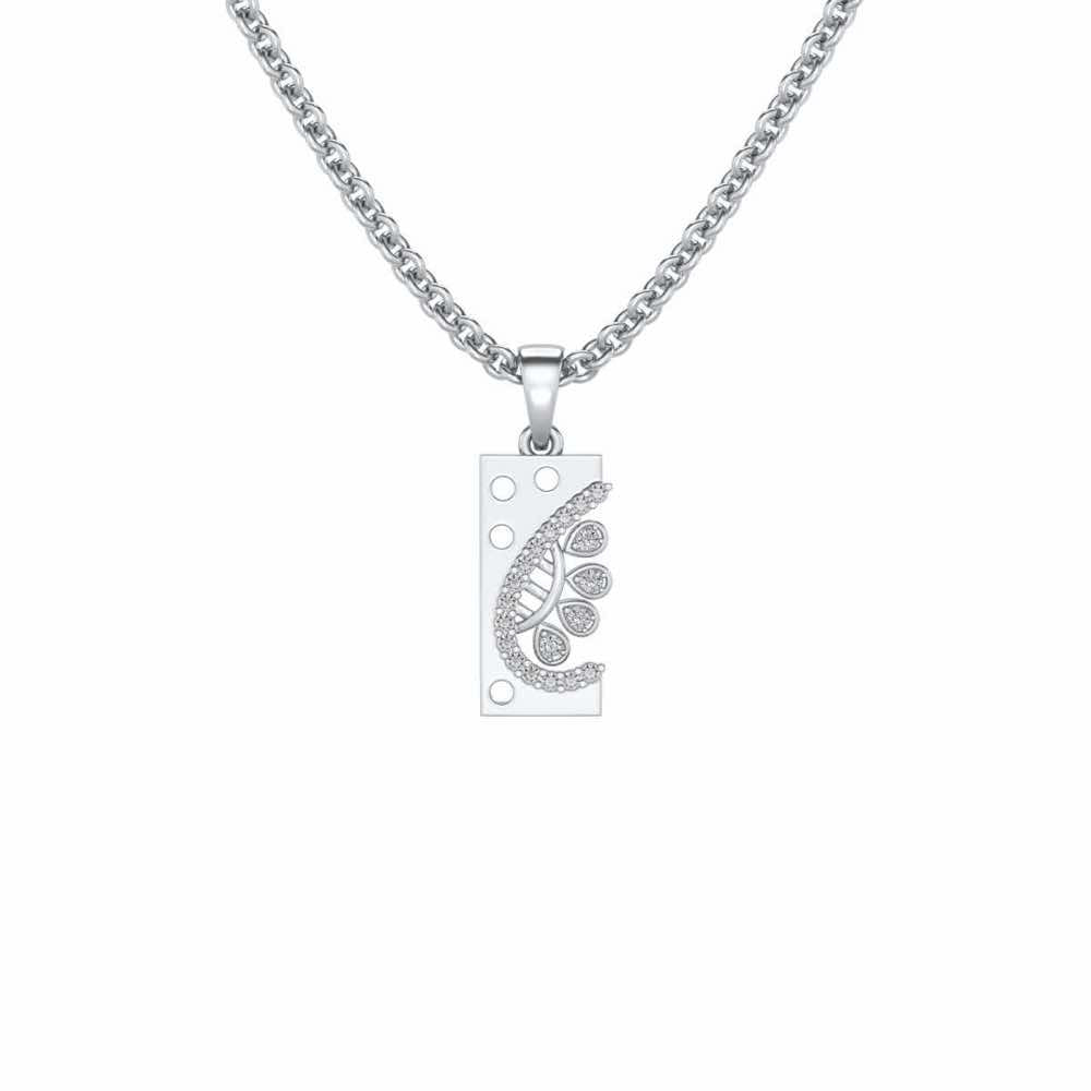 Umbriel Silver Pendant - White Gold - Image 1