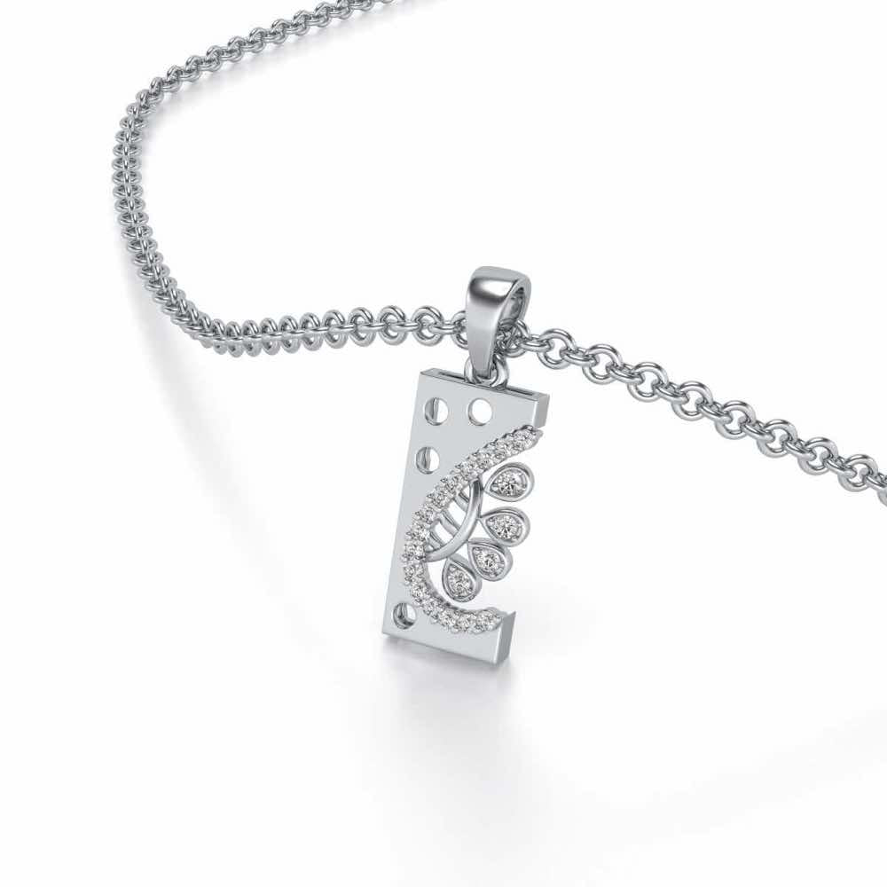 Umbriel Silver Pendant - White Gold - Image 2
