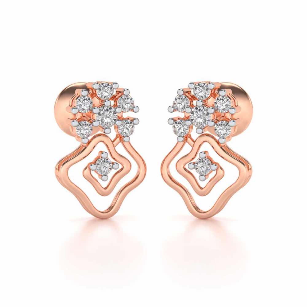 Uncanny Twirl Silver Earrings - Rose Gold - Image 1