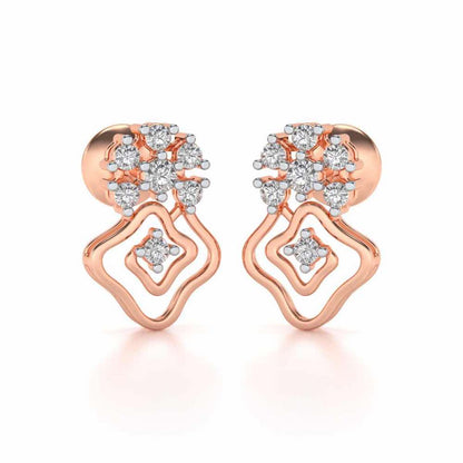 Uncanny Twirl Silver Earrings - Rose Gold - Image 1