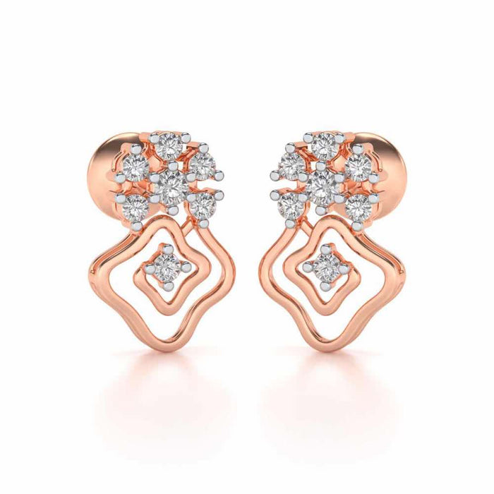Uncanny Twirl Silver Earrings - Rose Gold - Image 1
