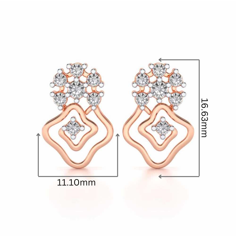 Uncanny Twirl Silver Earrings - Rose Gold - Image 2