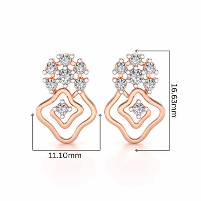 Uncanny Twirl Silver Earrings - Rose Gold - Image 2