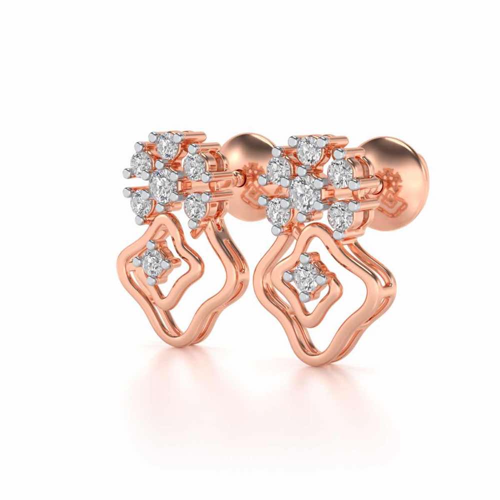 Uncanny Twirl Silver Earrings - Rose Gold - Image 3