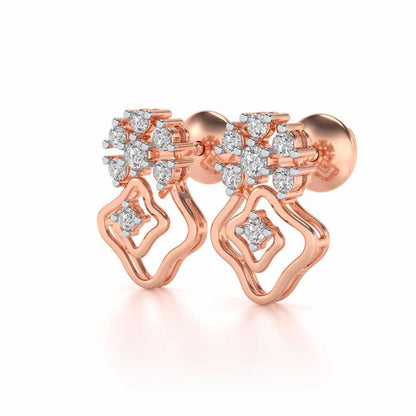 Uncanny Twirl Silver Earrings - Rose Gold - Image 3