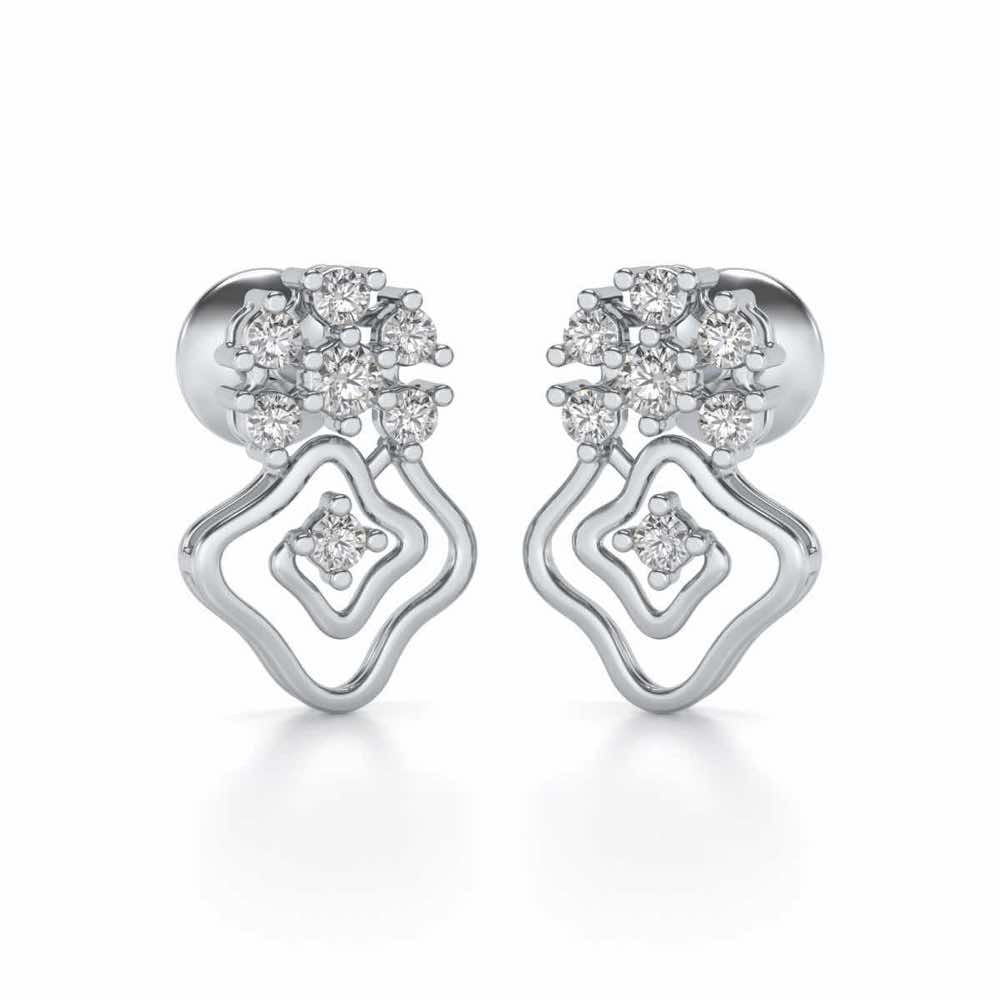 Uncanny Twirl Silver Earrings - White Gold - Image 1