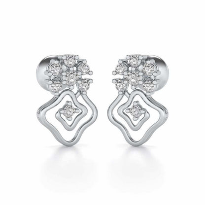Uncanny Twirl Silver Earrings - White Gold - Image 1
