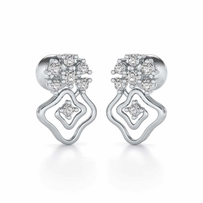 Uncanny Twirl Silver Earrings - White Gold - Image 1