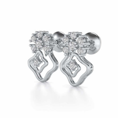 Uncanny Twirl Silver Earrings - White Gold - Image 3
