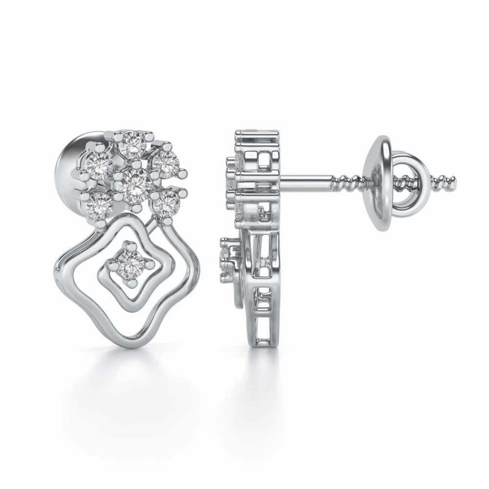 Uncanny Twirl Silver Earrings - White Gold - Image 4
