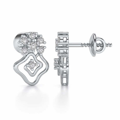 Uncanny Twirl Silver Earrings - White Gold - Image 4
