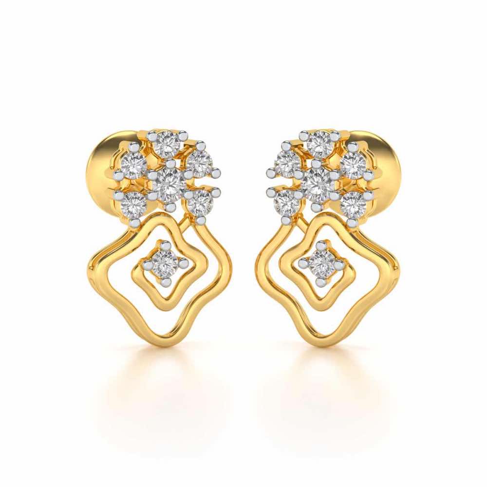 Uncanny Twirl Silver Earrings - Yellow Gold - Image 1