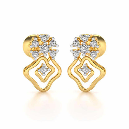 Uncanny Twirl Silver Earrings - Yellow Gold - Image 1