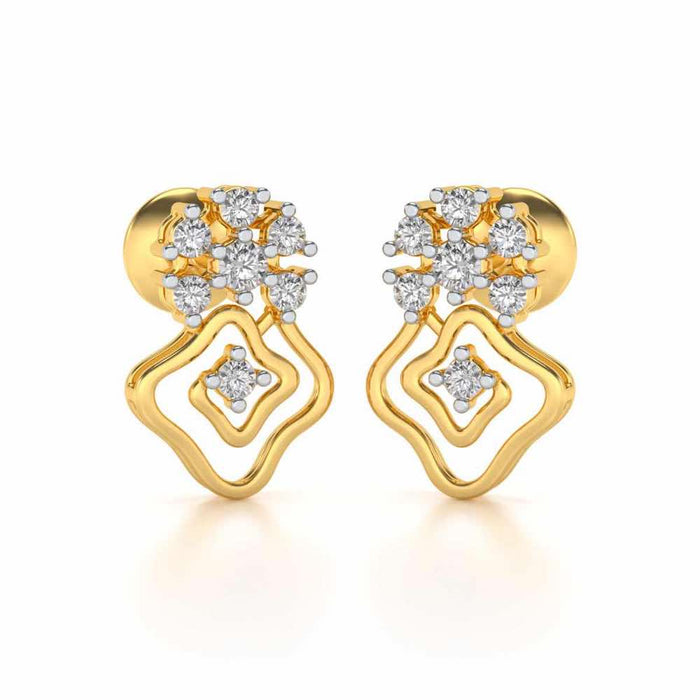 Uncanny Twirl Silver Earrings - Yellow Gold - Image 1