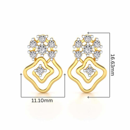 Uncanny Twirl Silver Earrings - Yellow Gold - Image 2