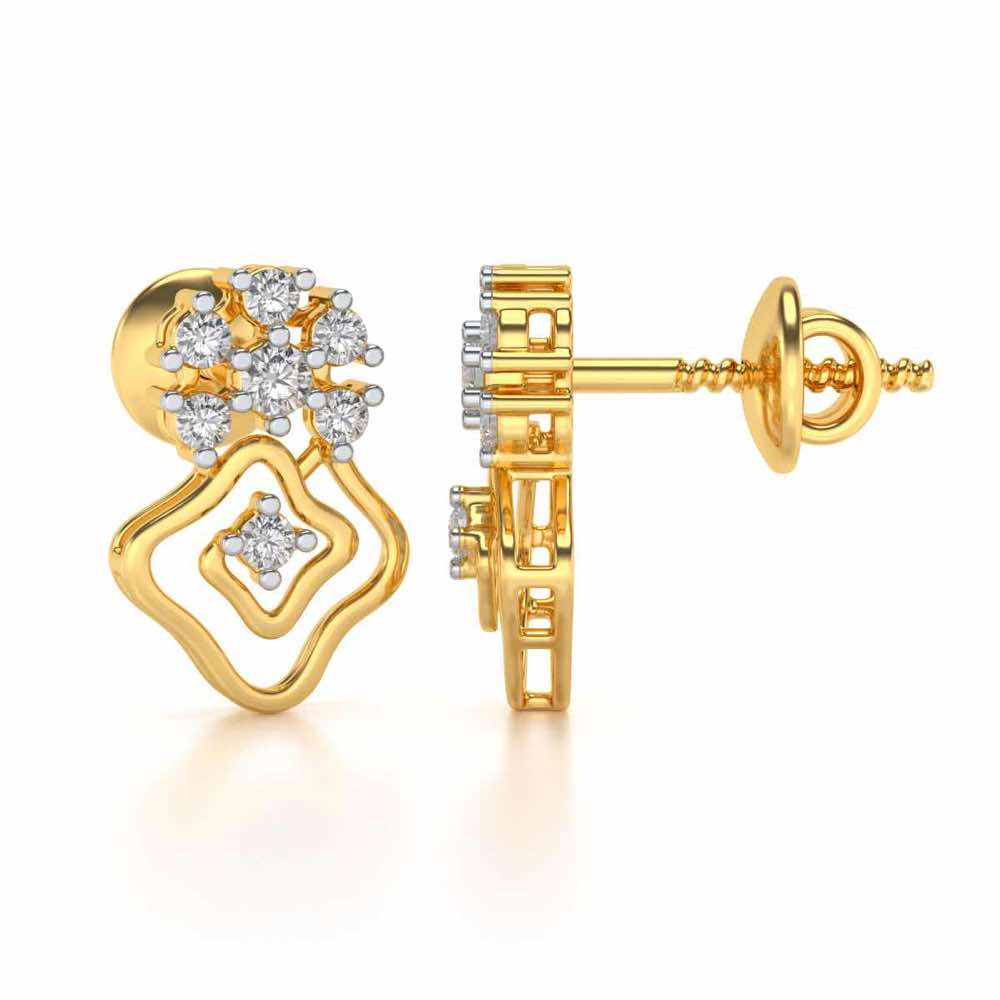 Uncanny Twirl Silver Earrings - Yellow Gold - Image 4