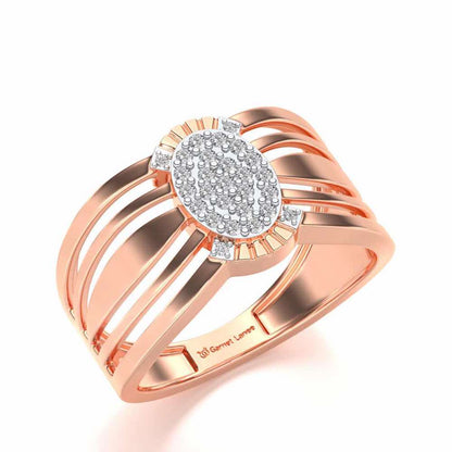 Unflinching Silver Ring For Men - Rose Gold - Image 1
