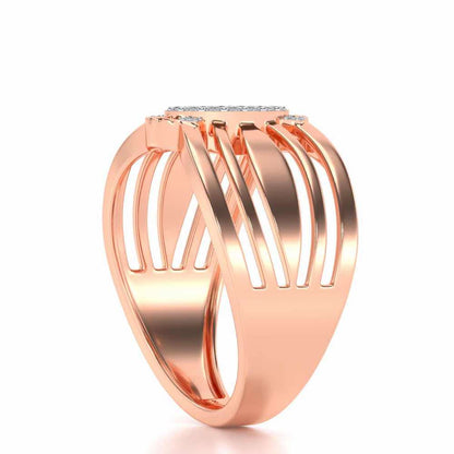 Unflinching Silver Ring For Men - Rose Gold - Image 3