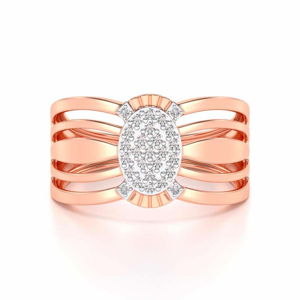 Unflinching Silver Ring For Men - Rose Gold - Image 4