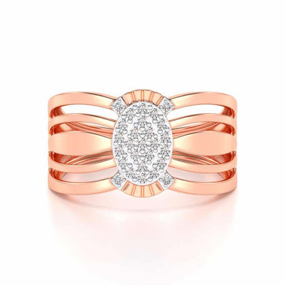 Unflinching Silver Ring For Men - Rose Gold - Image 4