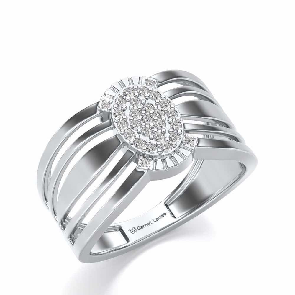 Unflinching Silver Ring For Men - White Gold - Image 1