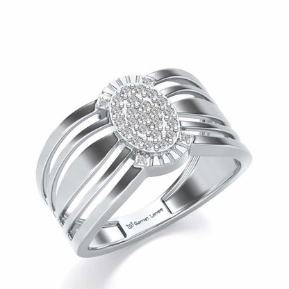 Unflinching Silver Ring For Men - White Gold - Image 1