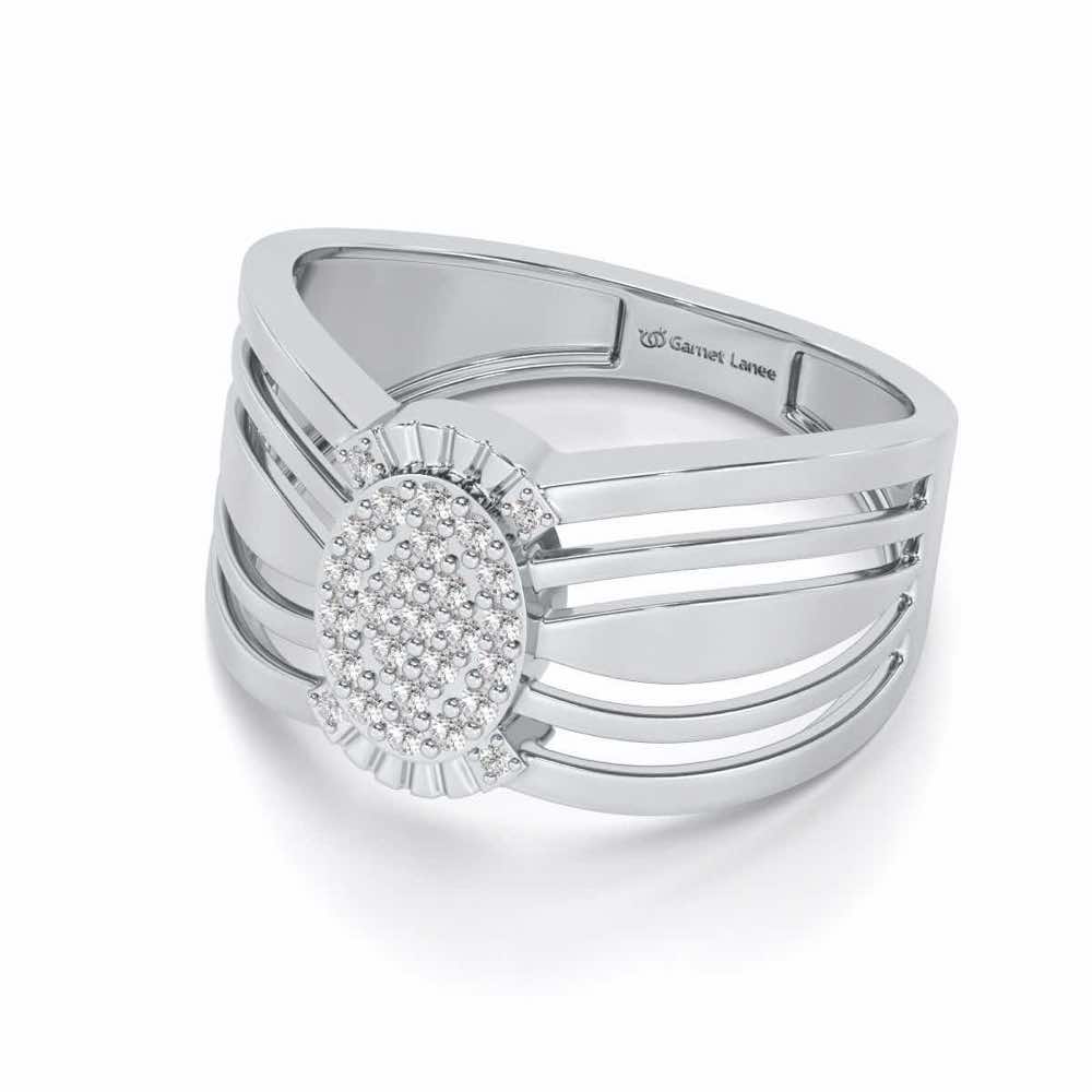 Unflinching Silver Ring For Men - White Gold - Image 2