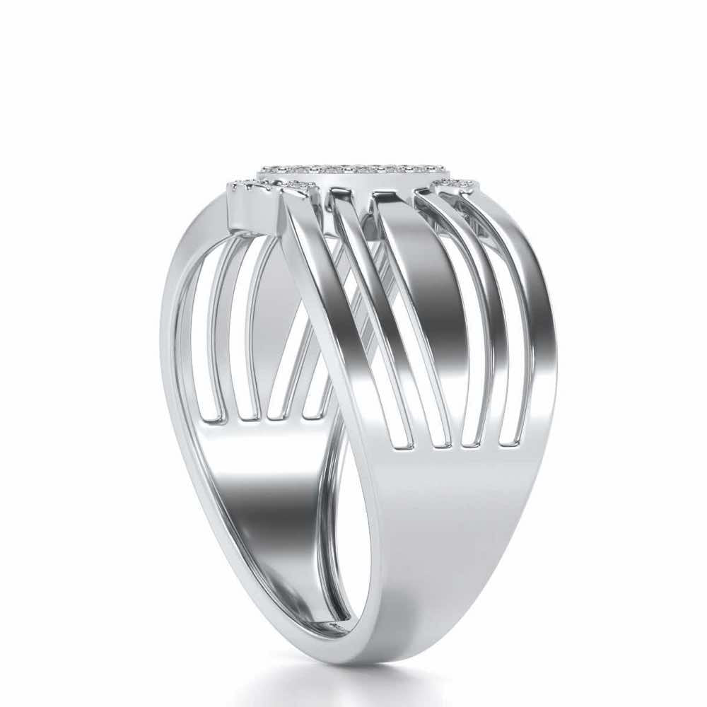 Unflinching Silver Ring For Men - White Gold - Image 3