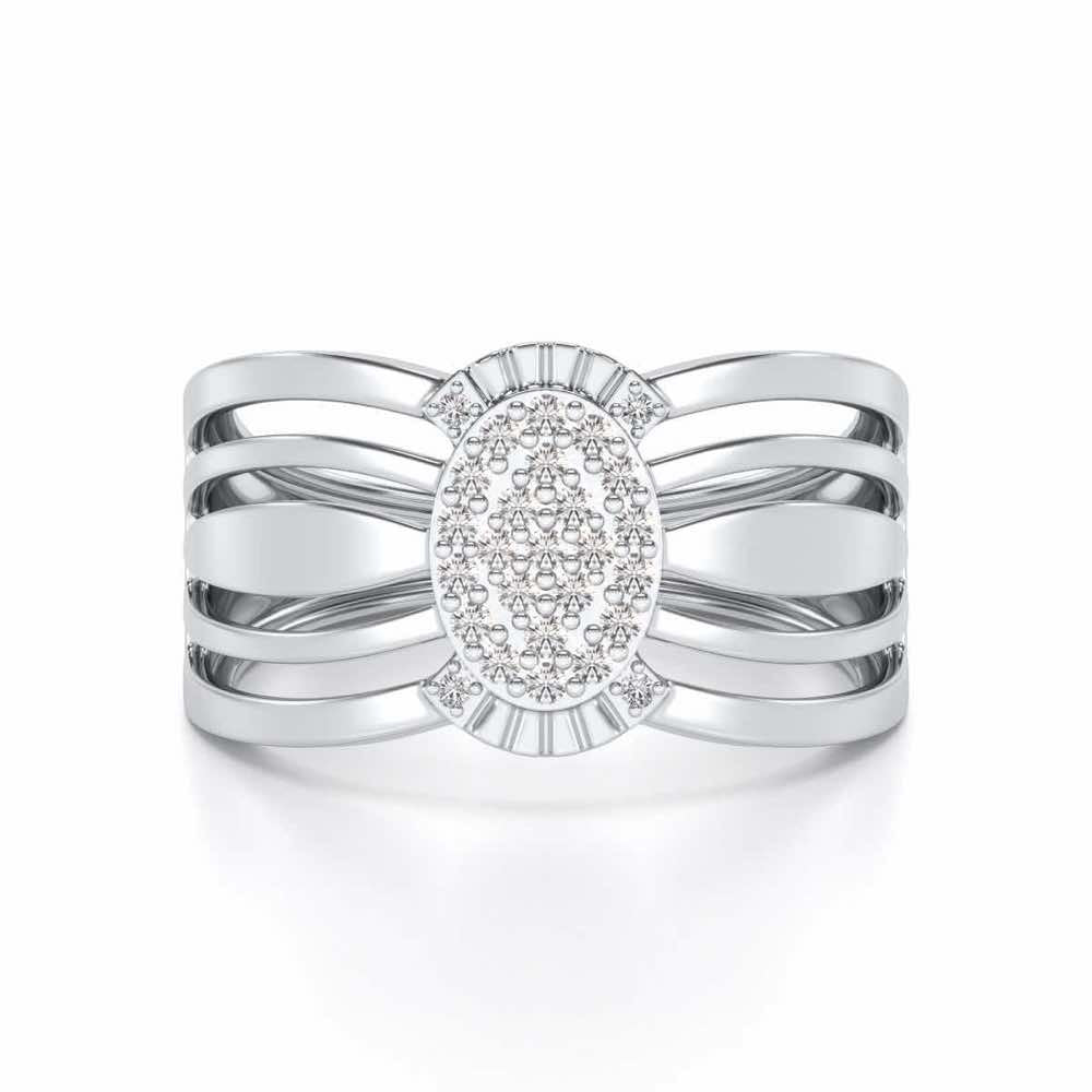 Unflinching Silver Ring For Men - White Gold - Image 4