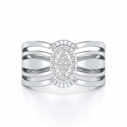 Unflinching Silver Ring For Men - White Gold - Image 4