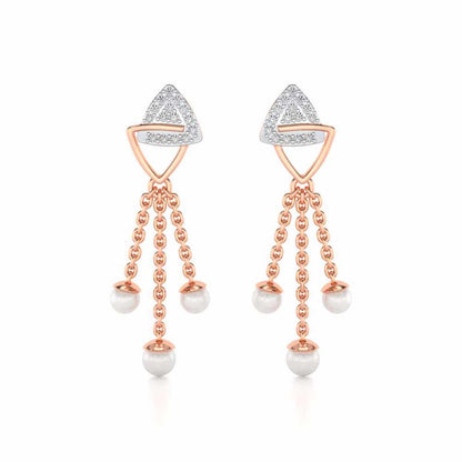Unite Silver Dangler Earrings - Rose Gold - Image 1