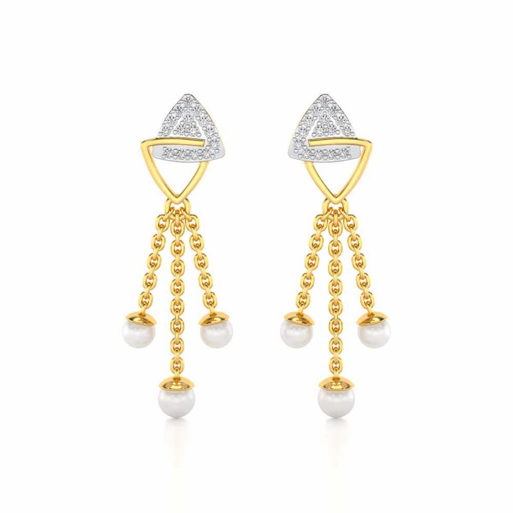 Unite Silver Dangler Earrings - Yellow Gold - Image 1