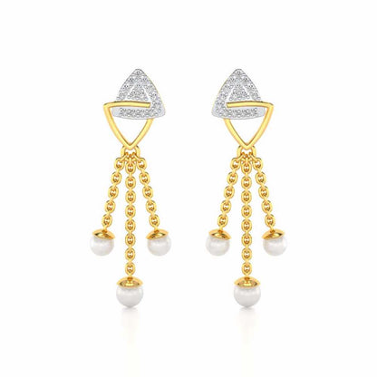 Unite Silver Dangler Earrings - Yellow Gold - Image 1