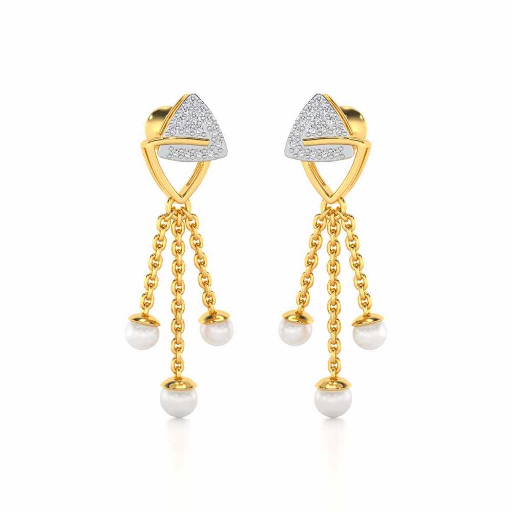 Unite Silver Dangler Earrings - Yellow Gold - Image 2