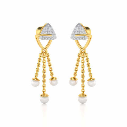 Unite Silver Dangler Earrings - Yellow Gold - Image 2