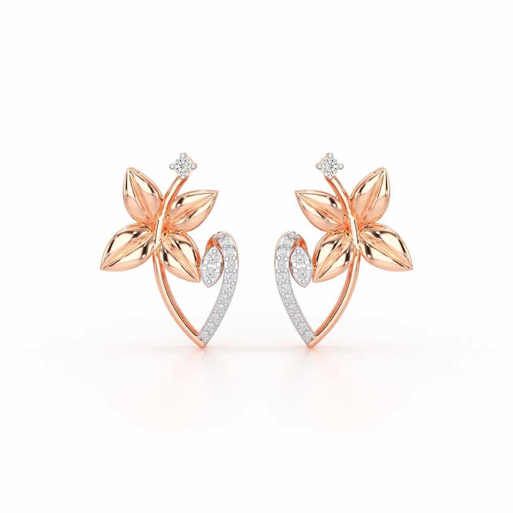 Unity Glow Silver Stud Earrings - Rose Gold - Image 1
