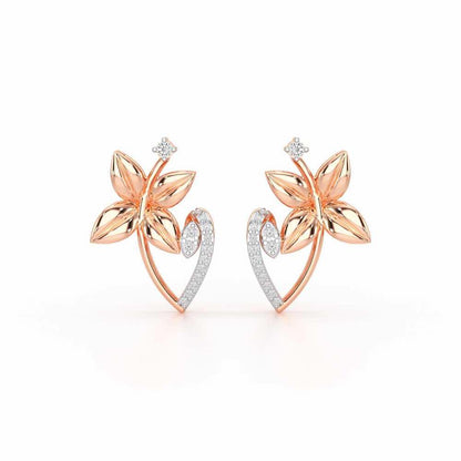 Unity Glow Silver Stud Earrings - Rose Gold - Image 1