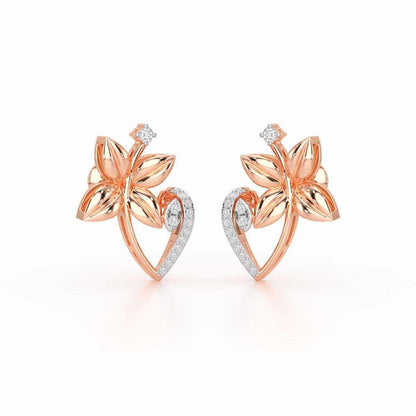 Unity Glow Silver Stud Earrings - Rose Gold - Image 2