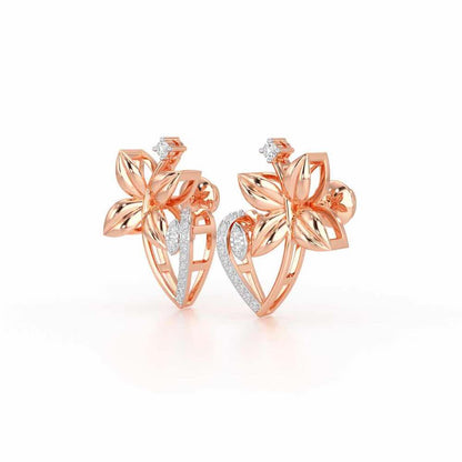 Unity Glow Silver Stud Earrings - Rose Gold - Image 3