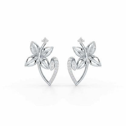 Unity Glow Silver Stud Earrings - White Gold - Image 1