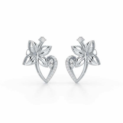 Unity Glow Silver Stud Earrings - White Gold - Image 2
