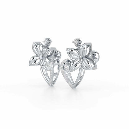 Unity Glow Silver Stud Earrings - White Gold - Image 3